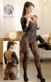 Svart Blommig Catsuit S-L